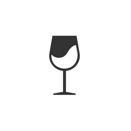 Glass of wine icon black . sign design flat style. design. symbol. web. vector Illustrator. on white backgroundのイラスト素材