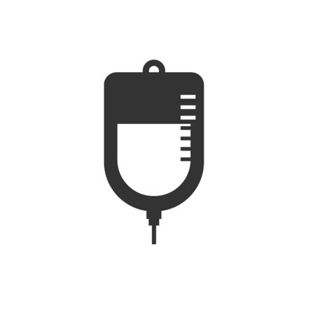 blood bag vector icon black on white background. symbolのイラスト素材