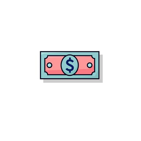 Paper Money Vector Icon. vector illustration. sign symbol on white backgroundのイラスト素材