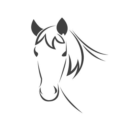 Vector head of horse black. Mammals. logo. icon. symbol. design. on white backgroundのイラスト素材