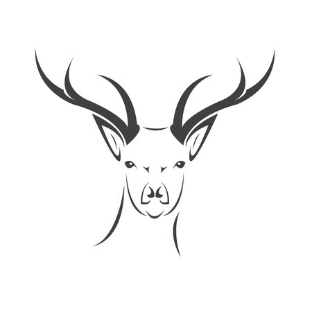 Deer logo design vector illustration. on white background. symbol. icon. Wild Animalsのイラスト素材