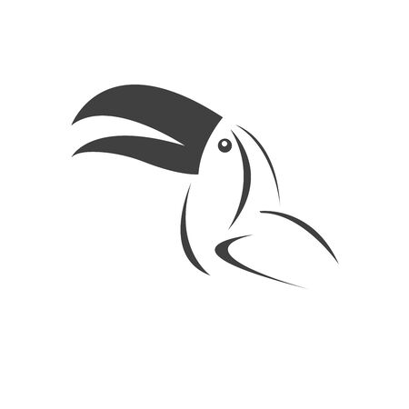 Vector of hornbill Black design. Wild Animal. Bird. Easy editable layered vector illustration. on white backgroundのイラスト素材