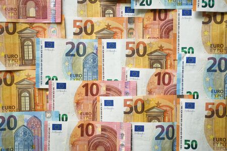 European union money currency Euro different paper notesの写真素材