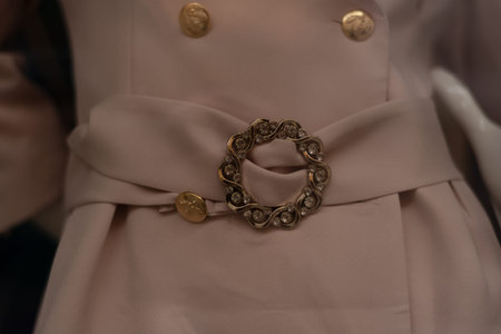 Fashion mannequin woman dressed at pink dressの写真素材