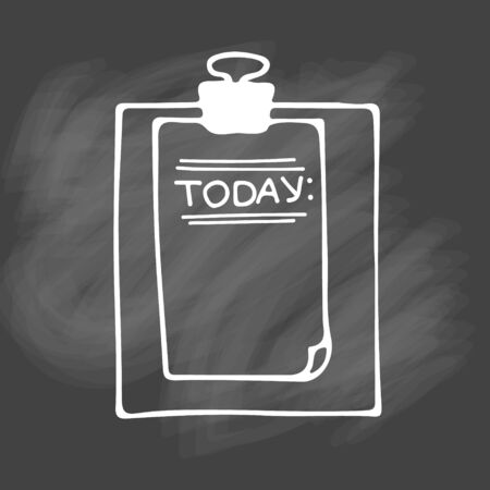 Check list  icon. Hand drawn task list with check marks and check boxes . To do list isolated on white background. Outline. Doodle. Chalkのイラスト素材