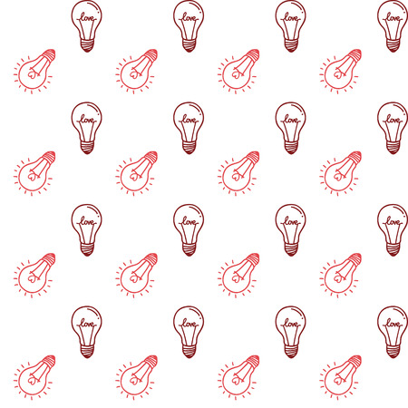 Lamp, light bulb with heart seamless pattern design.のイラスト素材