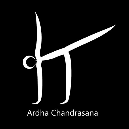 Half Moon Pose Yoga Position.のイラスト素材