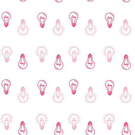 Hand drawn seamless pattern of light bulb Vector illustration.のイラスト素材