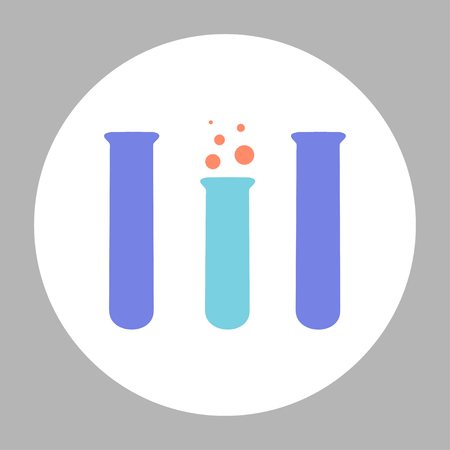 Vector illustration of chemical lab test tube icon. Micro biology laboratory flask symbol. Scientist laboratory equipment isolated.のイラスト素材