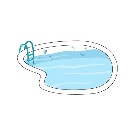 Vector isolated illustration of the swimming pool with ladderのイラスト素材