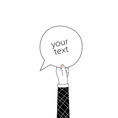Hand holding empty signのイラスト素材