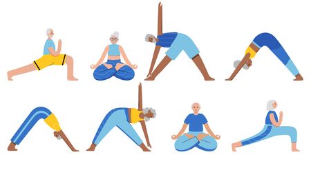 Yoga flat vector illustration. Healthy lifestyleのイラスト素材