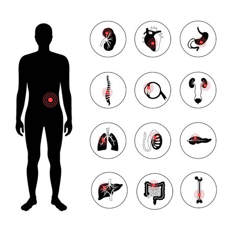Pain in human bodyのイラスト素材