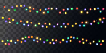 Christmas garland lightsのイラスト素材