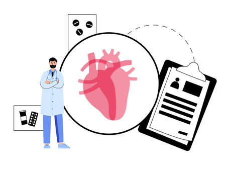 Cardiology template conceptのイラスト素材