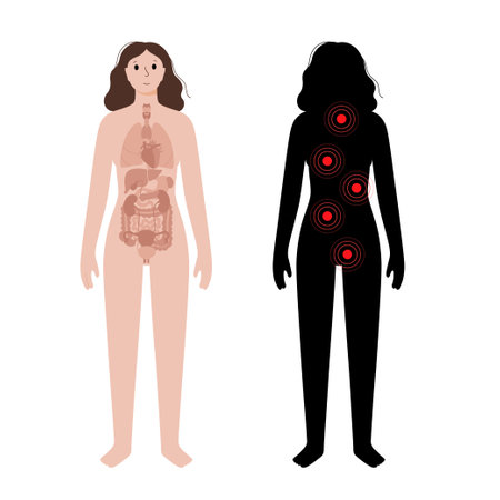 Pain in woman bodyのイラスト素材