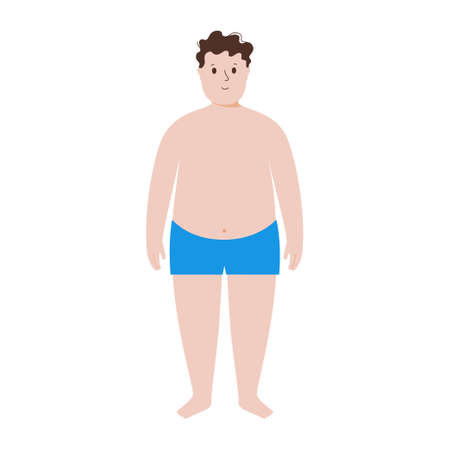 Obese boy conceptのイラスト素材
