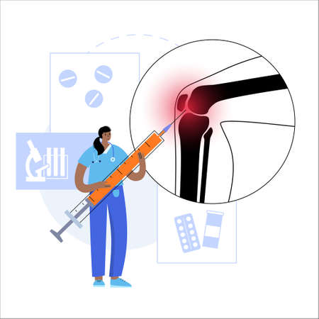 Knee Injection conceptのイラスト素材