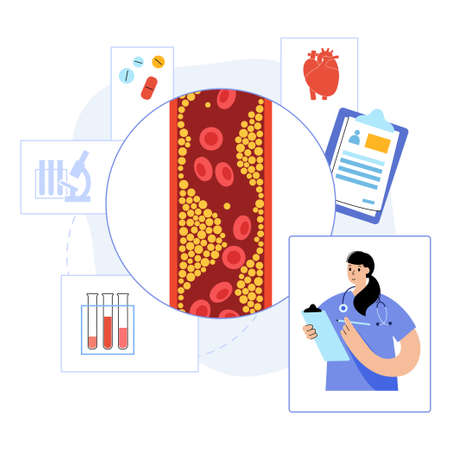 Cholesterol heart diseaseのイラスト素材