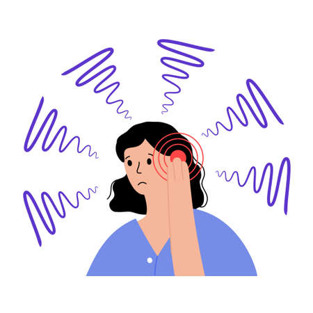 Tinnitus disease conceptのイラスト素材