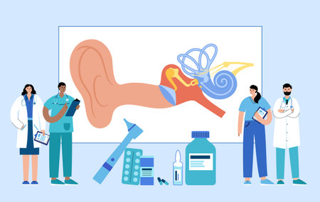 Otolaryngology clinic conceptのイラスト素材