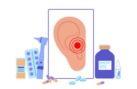 inflammation in earのイラスト素材