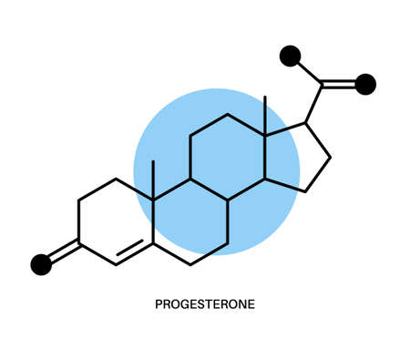 Progesterone chemical formulaのイラスト素材