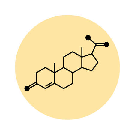 Progesterone chemical formulaのイラスト素材
