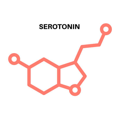Serotonin formula iconのイラスト素材