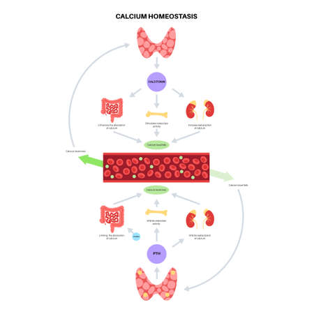 calcium homeostasis diagramのイラスト素材