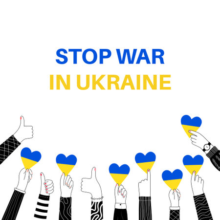 Stop war in Ukraineのイラスト素材