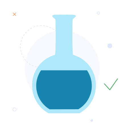 Flask with blue liquidのイラスト素材