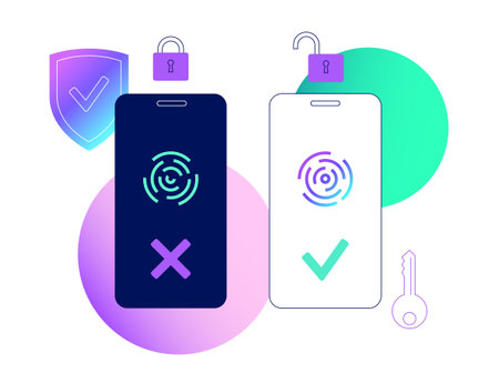Fingerprint scanning technologyのイラスト素材