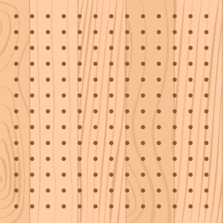 Wooden Pegboard Storageのイラスト素材