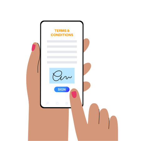 Digital Signature Signingのイラスト素材