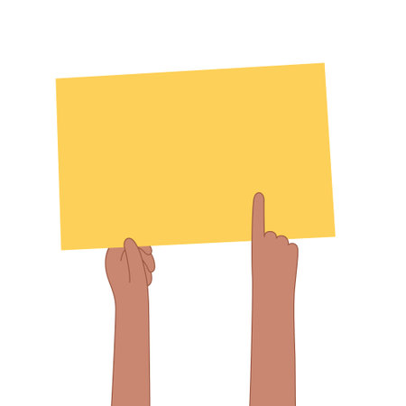 Empty banner in handのイラスト素材