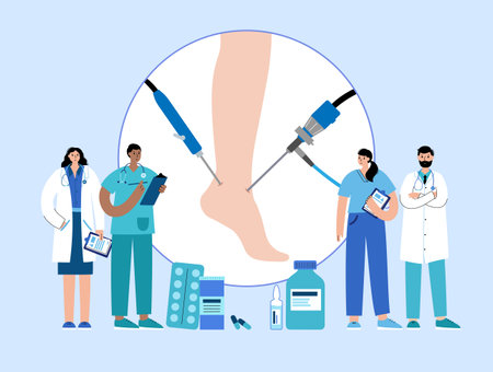 Ankle arthroscopy posterのイラスト素材