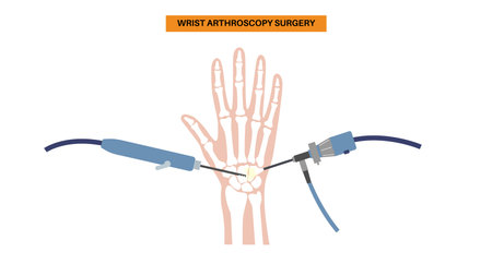 Wrist arthroscopy surgeryのイラスト素材