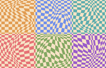 Psychedelic checkerboard posterのイラスト素材