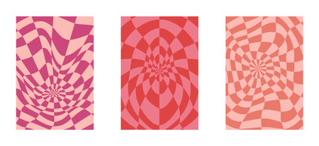 Psychedelic checkerboard posterのイラスト素材