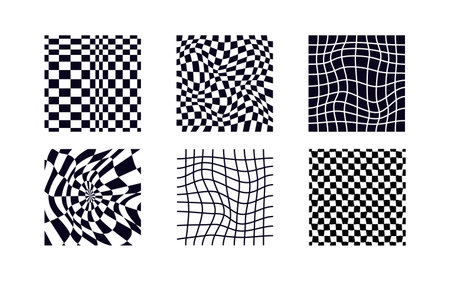 Psychedelic checkerboard patternのイラスト素材