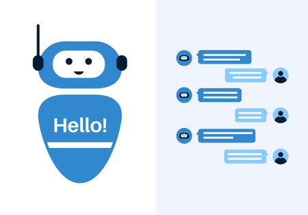 AI chatbot technologyのイラスト素材