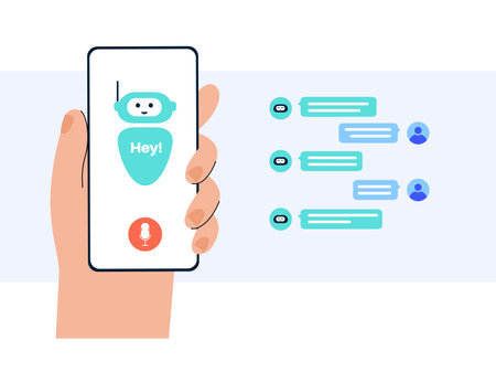 AI chatbot technologyのイラスト素材