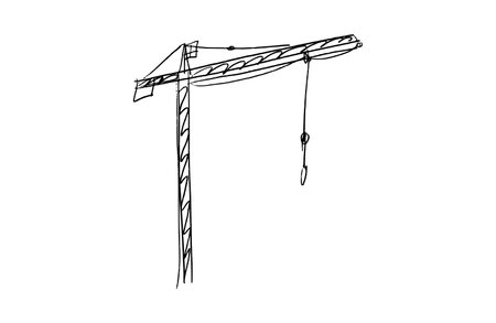 Building crane sketchのイラスト素材