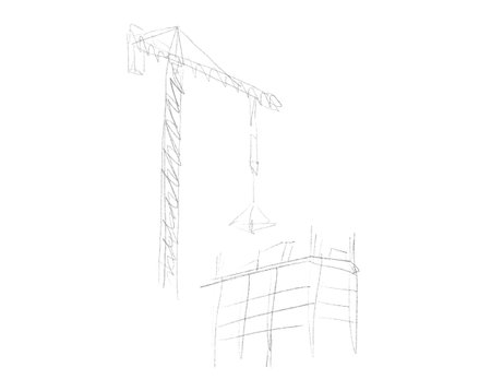Building crane sketchのイラスト素材