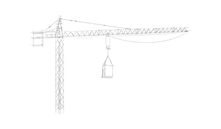 Building crane sketchのイラスト素材