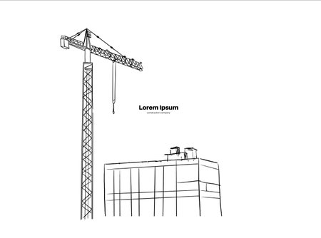 Building crane sketchのイラスト素材