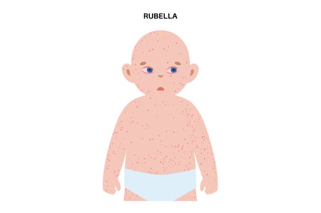 Measles or rubeola symptomsのイラスト素材