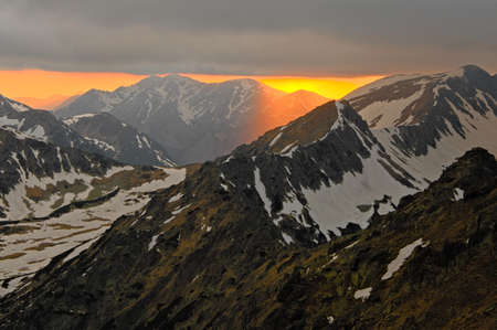 Poland Tatra Mountains. Sunset in the Tatra Mountains.の写真素材