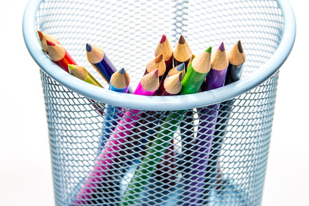 Colored pencils on white backgroundの写真素材